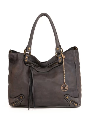 Mia Tomazzi Skórzany shopper bag "Comasina" w kolorze ciemnoszarym - 35 x 30 x 9 cm rozmiar: onesize