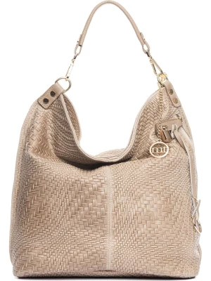 Mia Tomazzi Skórzany shopper bag "Niguarda" w kolorze beżowym - 42 x 38 x 17 cm rozmiar: onesize