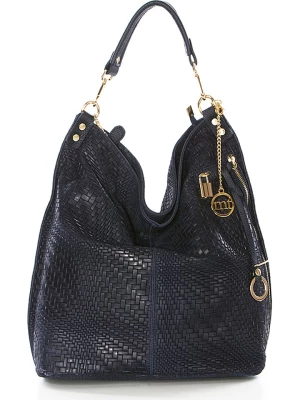 Mia Tomazzi Skórzany shopper bag "Niguarda" w kolorze granatowym - 42 x 38 x 17 cm rozmiar: onesize