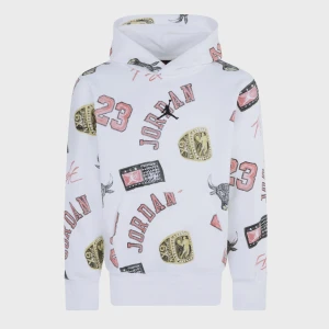 Jordan Michael Essentials All Over Print Fleece Pullover uniseks T-Shirty i Topy biały rozmiar Odzież