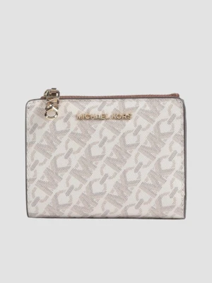 MICHAEL KORS Biały portfel z monogramem