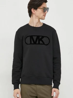 Michael Kors bluza bawełniana męska kolor czarny z aplikacją