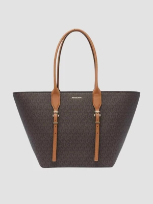 MICHAEL KORS Brązowa shopperka skórzana w monogram