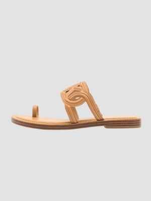 MICHAEL KORS Brązowe klapki Alma Flat Sandal, Rozmiar 40