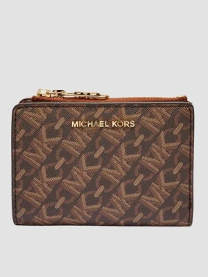 MICHAEL KORS Brązowy portfel z monogramem