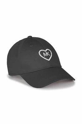 Michael Kors czapka bawełniana dziecięca kolor czarny z aplikacją