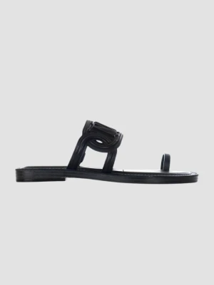 MICHAEL KORS Czarne klapki Alma Flat Sandal, Rozmiar 38