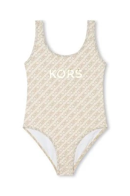 Michael Kors jednoczęściowy strój kąpielowy dziecięcy kolor beżowy