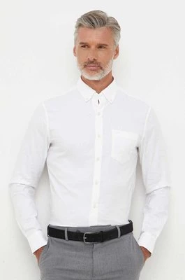 Michael Kors koszula męska kolor biały slim z kołnierzykiem button-down