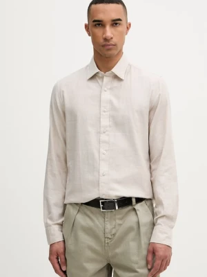 Michael Kors koszula męska z dodatkiem lnu