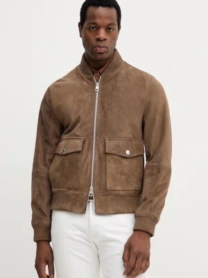 Michael Kors kurtka bomber zamszowa kolor beżowy przejściowa CT5801E4R4
