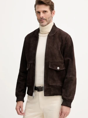 Michael Kors kurtka bomber zamszowa kolor brązowy przejściowa CT5801E4R4