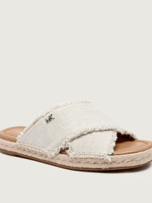 Michael Kors Lniane klapki KENZIE beżowy