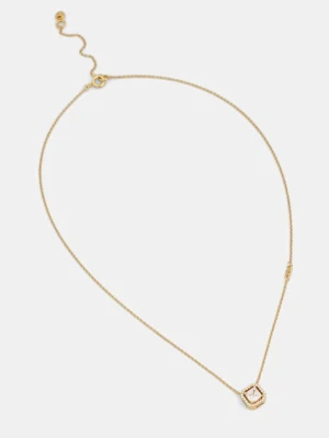 Michael Kors naszyjnik z zawieszką damski ze srebra pozłacanego z cyrkonią