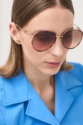 Michael Kors okulary przeciwsłoneczne EMPIRE damskie kolor brązowy 0MK1128J