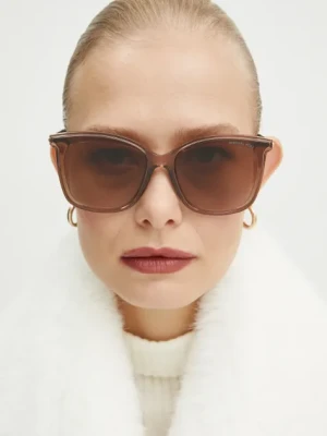 Michael Kors okulary przeciwsłoneczne damskie kolor brązowy