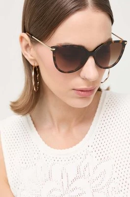 Michael Kors okulary przeciwsłoneczne DUPONT damskie kolor brązowy 0MK2184U