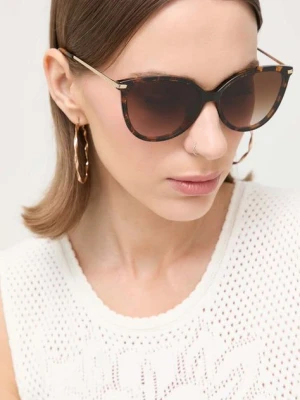Michael Kors okulary przeciwsłoneczne DUPONT damskie kolor brązowy 0MK2184U