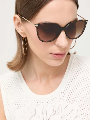 Michael Kors okulary przeciwsłoneczne DUPONT damskie kolor brązowy 0MK2184U
