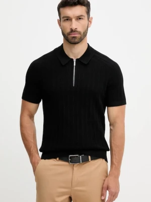 Michael Kors polo bawełniane męski kolor czarny gładki CT560GT469
