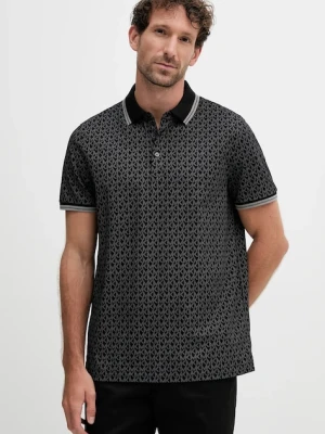 Michael Kors polo bawełniane męski kolor czarny wzorzysty CS550V85KS
