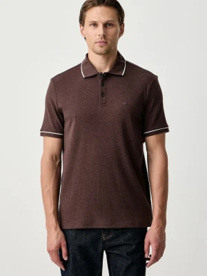 Michael Kors polo męskie bawełniane brązowy