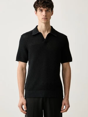 Michael Kors polo męskie z bawełną czarny