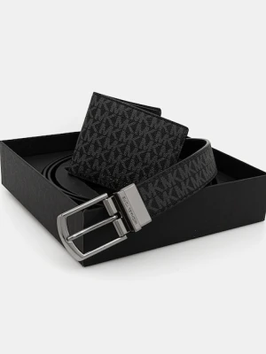 Michael Kors portfel i pasek skórzany męski kolor czarny 39S4LBLN4B