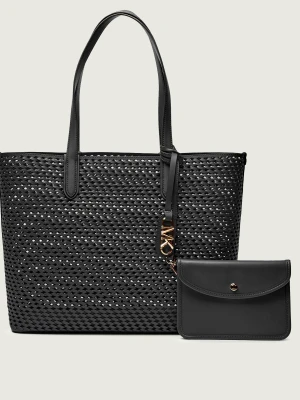 Michael Kors Skórzana shopperka + saszetka ELIZA czarny