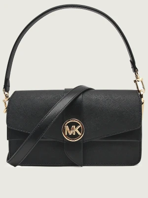 Michael Kors Skórzana torebka na ramię Greenwich czarny