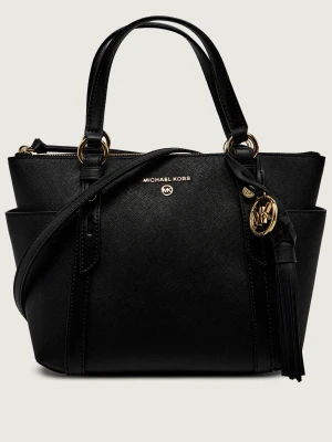 Michael Kors Skórzana torebka na ramię Nomad czarny
