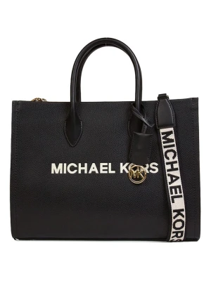 Michael Kors Skórzana torebka w kolorze czarnym - 37 x 25 x 14 cm rozmiar: onesize