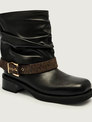 Michael Kors Skórzane botki COLBY czarny
