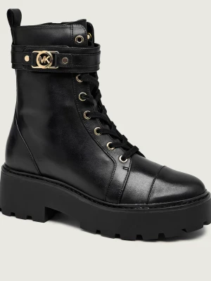 Michael Kors Skórzane botki na platformie Mandy czarny