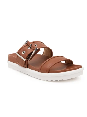 Michael Kors Skórzane klapki COLBY brązowy