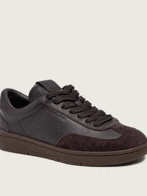 Michael Kors Skórzane sneakersy Wilton | zamsz brązowy