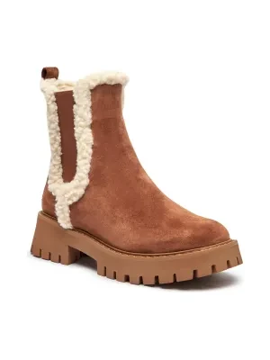 Michael Kors Skórzane sztyblety ASHER | shearling