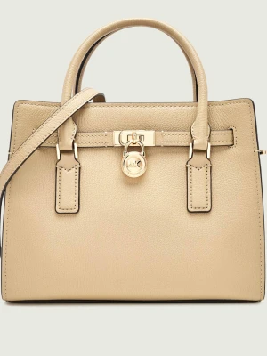 Michael Kors Skórzany kuferek Hamilton Moderne beżowy