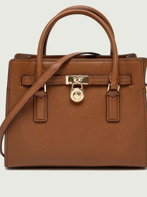 Michael Kors Skórzany kuferek Hamilton Moderne brązowy