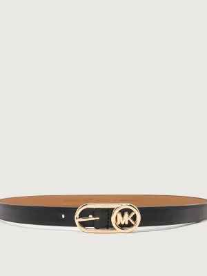 Michael Kors Skórzany pasek BUBBLE BUCKLE czarny