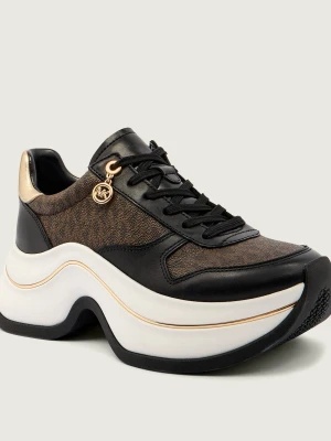 Michael Kors Sneakersy ARLA | z dodatkiem skóry brązowy