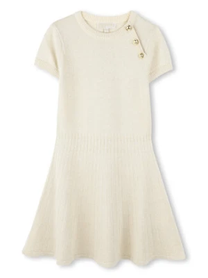 Michael Kors Sukienka dzianinowa R30296 S Beżowy Regular Fit