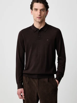 Michael Kors sweter męski z wełny merino brązowy