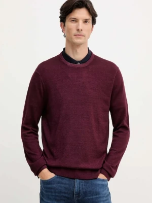 Michael Kors sweter wełniany męski kolor bordowy lekki CF560HW7AP