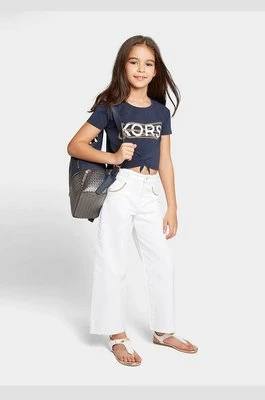 Michael Kors t-shirt bawełniany dziecięcy kolor granatowy
