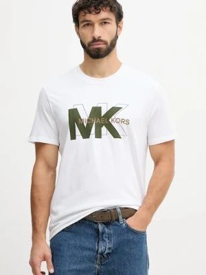 Michael Kors t-shirt bawełniany męski kolor biały z nadrukiem CF552PZFV4