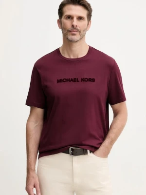 Michael Kors t-shirt bawełniany męski kolor bordowy z aplikacją CF552PK1V2