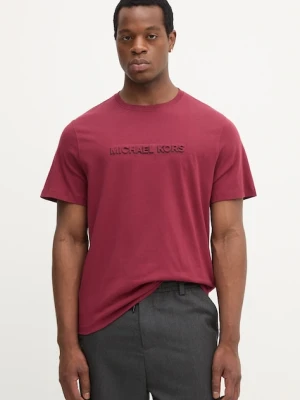 Michael Kors t-shirt bawełniany męski kolor bordowy z nadrukiem CT552LP1V2