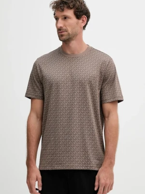Michael Kors t-shirt bawełniany męski kolor brązowy wzorzysty CS5529A5KS