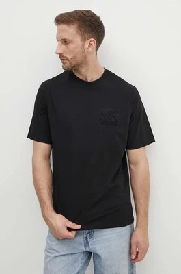 Michael Kors t-shirt bawełniany męski kolor czarny gładki CT4525K1V2